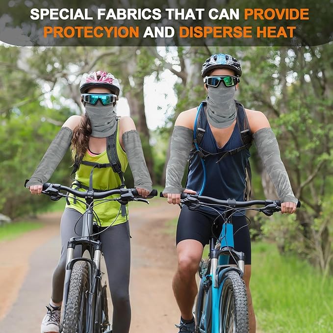 Grey UV Sun Protection Arm Sleeves for Men Women Teenager, Fishing Cycling Driving Ice Silk Cooling Arm Sleeves