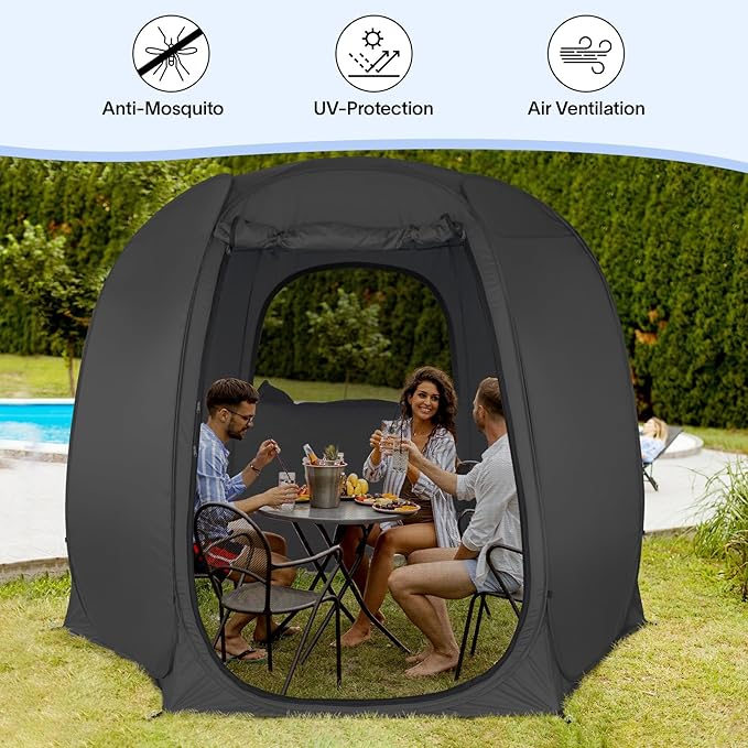 Alvantor Pop Up Screen Tent House Room Instant Outdoor Camping Canopy Sun Shelter Gazebo for Patio, Backyard & Deck, Privacy Tent(2-10 People, 8'x8' 10'x10' 12'x12')