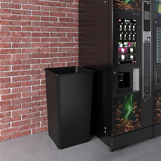 50 Gallon Black Square Commercial Trash Garbage Can | Outdoor Office Restaurant School Kitchen