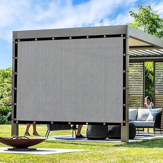 Artpuch Outdoor Pergola Shade Cover 6x15 FT Sun Shade Cloth with Grommets Light Grey 90% UV Protection Canopy Patio Privacy Screen (Customized Available)