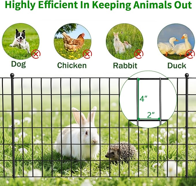 AMAGABELI GARDEN & HOME 24in(H)×50ft(L) Black Adaptive Bending Annealing Wire Mesh Welded Wire Fence for Outdoor Yard Greenhouse Plant Protection Poultry Netting