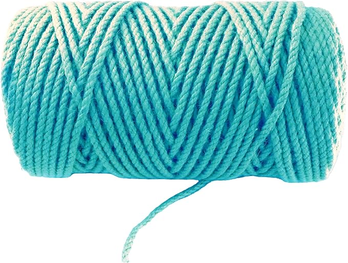 4mm x 200 Feet Blue Jute Rope, Twine for Gardening Tomato Climbing Plant Tie Floristry Crafts Gift Wrapping Packing Decor