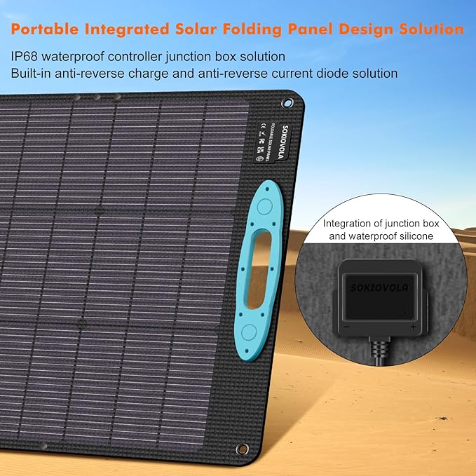 N-Type 16BB 200W Portable Solar Panels for Power Station, IP68 Waterproof ETFE Foldable Solar Panel Kit 25% High Conversion Efficiency Solar Panel for Camping Outdoor RV Blackout