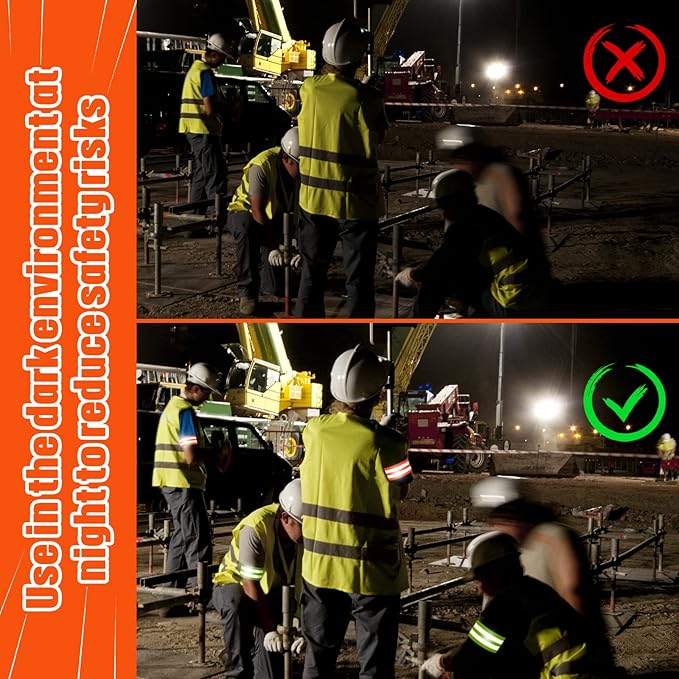 Yilloog 100 Pcs Reflective Arm Bands for Night Walking Reflector Bands Wrist Arm Ankle Leg High Visibility Reflective Gear Safety Reflector Tape Straps for Cycling and Running