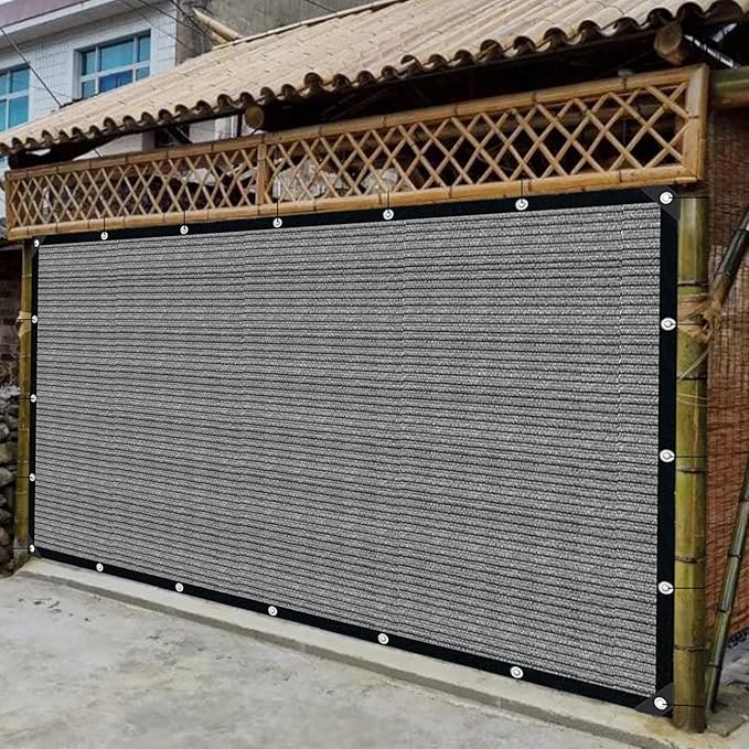 Grey Sun Shade Cloth,Pergola Shade Cover with Reinforced Grommets,90% Shade Fabric Fence Privacy Screen Balcony,Pergola Shade Cover Canopy Garden Carport Porch Deck Patio Shade Cover,6x8FT
