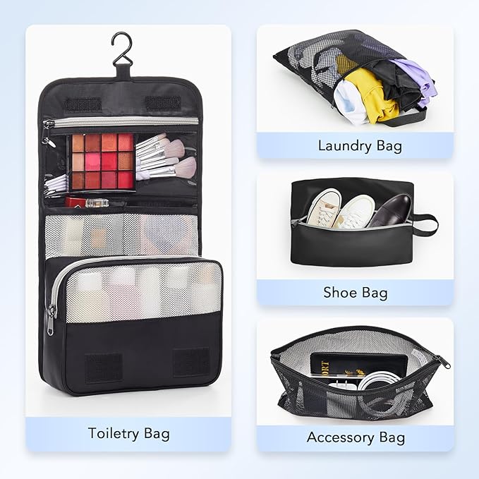 8 Set Compression Packing Cubes for Travel Essentials,Compressible Expandable Packing Cubes for Suitcase,OlarHike Luggage Organizer Bags for Travel,Handy Helper for Organizing Clothes(Black)