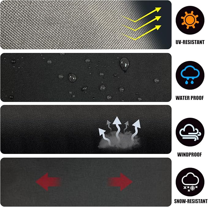 Heavy Duty Grill Cover Compatible with 1813 Blackstone 22inch Tabletop Griddle with Hood Captiva Designs 22‘’ Coleman Roadtrip LX,LXX, LXE, 285 Camping Grills and Smoke Hollow 205 Grill,600D Cover