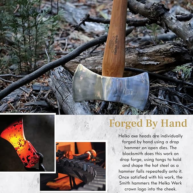 1844 Helko Werk Germany Classic Odyssey Double Bit Axe - Made in Germany Double Bit Axe and Felling Axe for Cutting Large Timber, Felling Trees - Head 3.5 lbs, Handle 30 in. (Odyssey) #10600