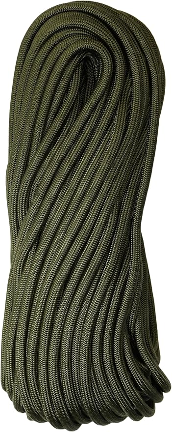 1/4" ParaMax Paracord 100 ft – 1000 lb Type IV Rope for Dog Leashes, Camping, Kayak Anchor - Made in USA - Olive Drab