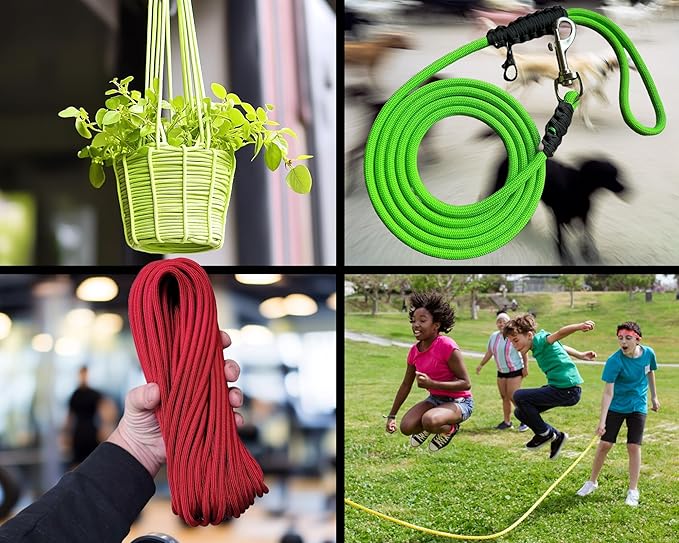 1/4" ParaMax Paracord 100 ft – 1000 lb Type IV Rope for Dog Leashes, Camping, Kayak Anchor - Made in USA - Neon Green