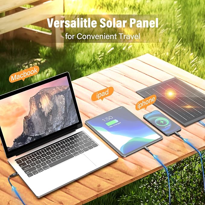 10400mAh Solar fan with LED Lantern, Camping Fan with Solar Panel, 7W Rechargeable Solar Powered Fan for Outside, Quiet Battery Operated Tent for Picnic, Barbecue, Fishing, Travel