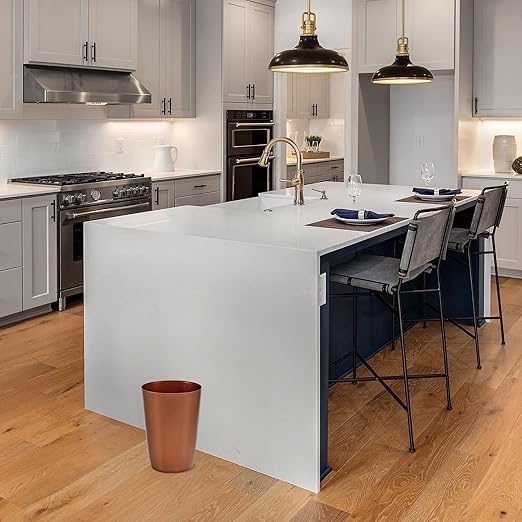 HOLDN’ STORAGE Small Trash Can - Set of 2 Open Top Waste Bin of 1.58 Gallon, Compact Waste Can Perfect for Bathroom, Kitchen, Office, Dorm - Durable Garbage Can - Copper