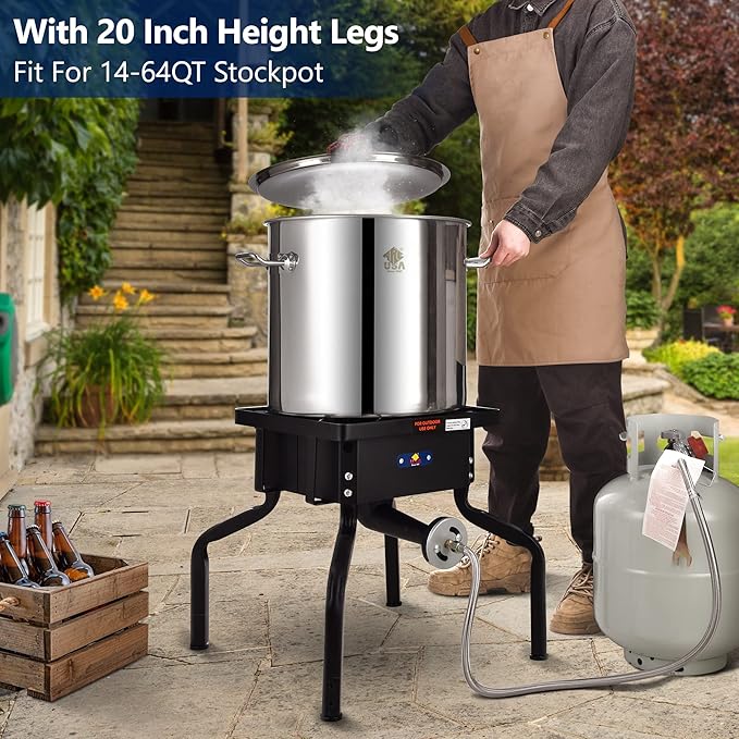 ARC 200,000BTU Propane Burner Camp Stove for Outdoor Cooking,with Removable Legs,Ideal for Woks, Skillets and Pots