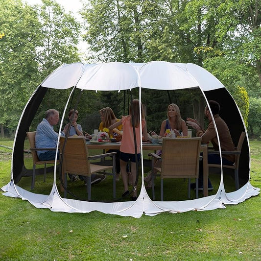 Alvantor Screen House Gazebo, 6-10-15 Person Pop Up Igloo Screened Canopy Tent with Mosquito Netting Sides, Instant UV Resistant Sun Shelter for Garden, Patio, Backyard