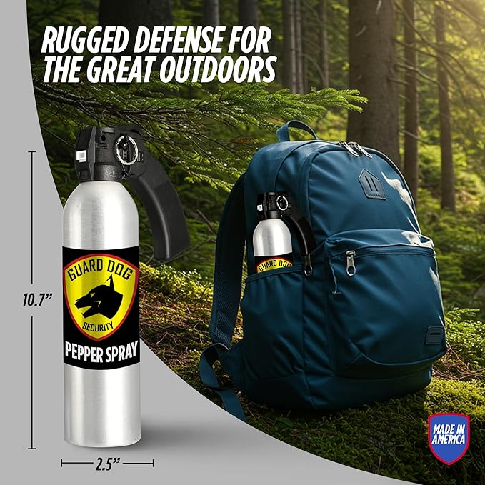 Guard Dog Security Large Self Defense Pepper Spray 24 oz, Maximum Strength Self-Defense Spray with Pistol Grip, 45-Foot Range, Easy Access Outdoor Personal Protection, Crowd Control