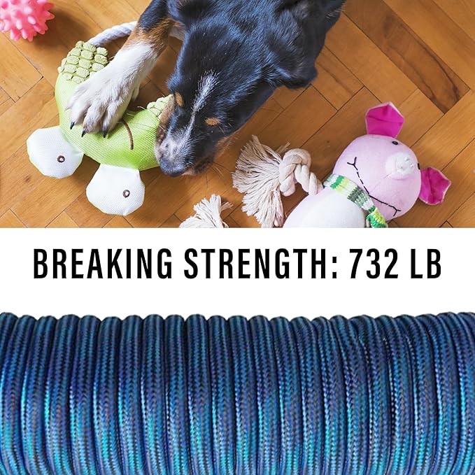 Diamond Braided Polypropylene Rope Nylon Rope Mix Thick Heavy Duty Ropes 3/8 inch 60ft High Strength Perfect for Clothesrope Camping Hiking and Other Outdoor Activities Blue