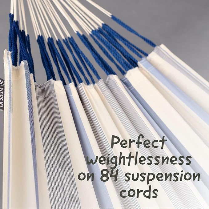 LA SIESTA - Large Double Brisa Classic Hammock & CasaMount - Suspension Kit for Walls & Ceilings - Weather Resistant Portable Hammock - 2-Person - Sea Salt