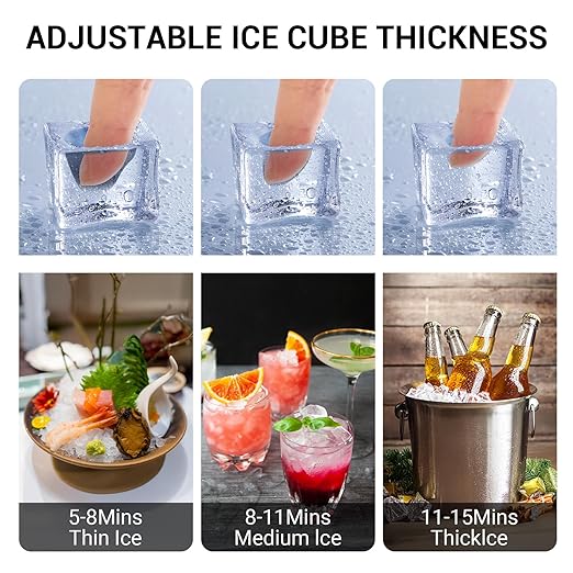Commercial Ice Maker Machine 680Lbs/24H – Nugget Ice, 12 Adjustable Thickness Settings, 650Lbs Storage, Ideal for Restaurant, Bar, Hotel, Cafe (680lbs)