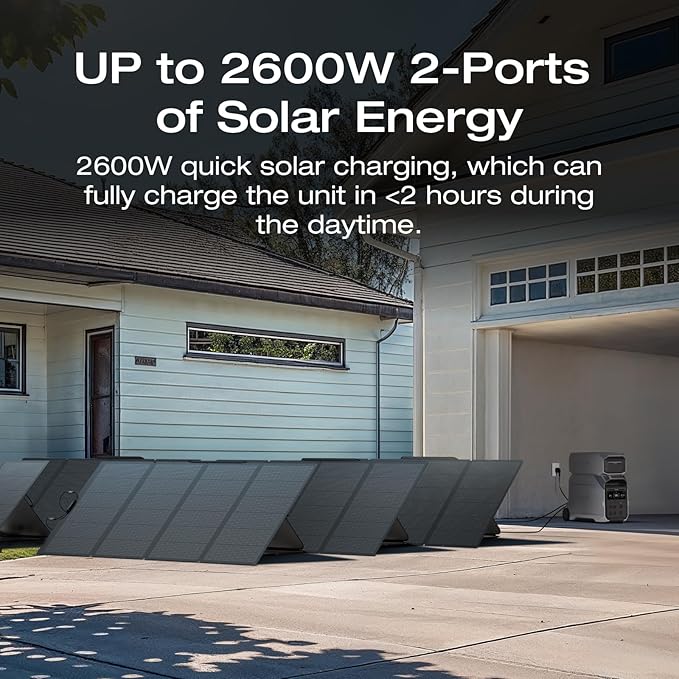 EF ECOFLOW Solar Generator 4096Wh DELTA Pro 3 with 400W Portable Solar Panel + Transfer Switch Kit, 120/240V 4000W AC Output, Power Station for Home Use, Emergencies, Power Outages, RVs