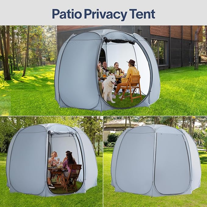 Alvantor Pop Up Screen Tent House Room Instant Outdoor Camping Canopy Sun Shelter Gazebo for Patio, Backyard & Deck, Privacy Tent(2-10 People, 8'x8' 10'x10' 12'x12')