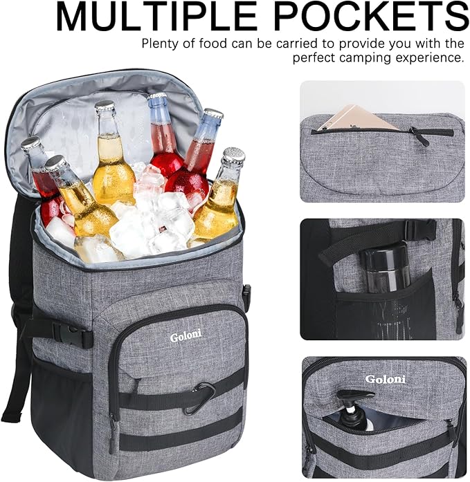 Cooler Backpack Insulated Leak Proof,Small Soft Coolers Bag for Men and Women Camping,Travel,Beach,Hiking,Picnic