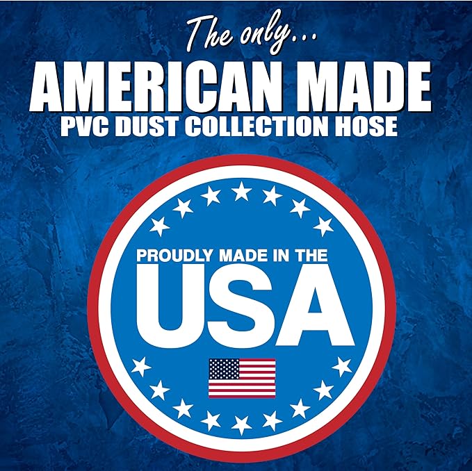 2-1/2" x 20' PVC Dust Collection Hose, Puncture Resistant, Carbon Steel Wire, Clear Flexible PVC Dust Collector Hose, Proudly Made in USA