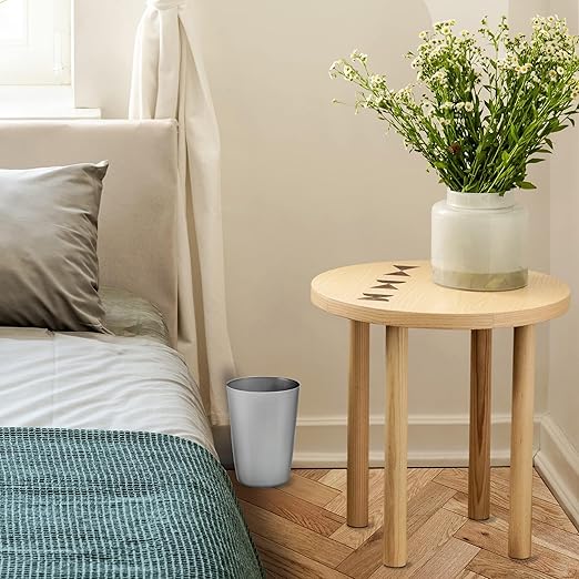 HOLDN’ STORAGE Small Trash Can - 1.58 Gallon Open Top Waste Bin, Compact Waste Can Perfect for Bathroom, Kitchen, Office, Dorm - Durable Garbage Can - Silver Brushed