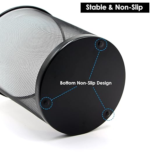 Black Mesh Trash Cans, 10-Pack 6 Gal Mesh Office Trash Can, Open Metal Wire Wastebaskets, Waste Basket Trash Can for Near Desk,Recycling Garbage Container Bin for Office,Home,School