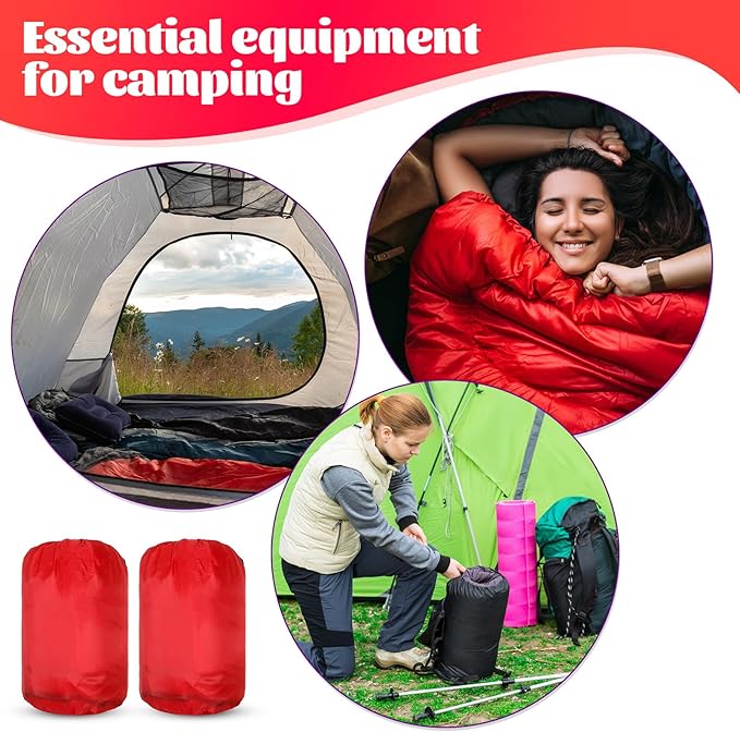 10 Pcs 0 Degree Camping Sleeping Bags Bulk for Adults Cold Weather Sleeping Bags 4 Season Warm Waterproof Lightweight with Compression Sack for Backpacking Hiking Travel Homeless
