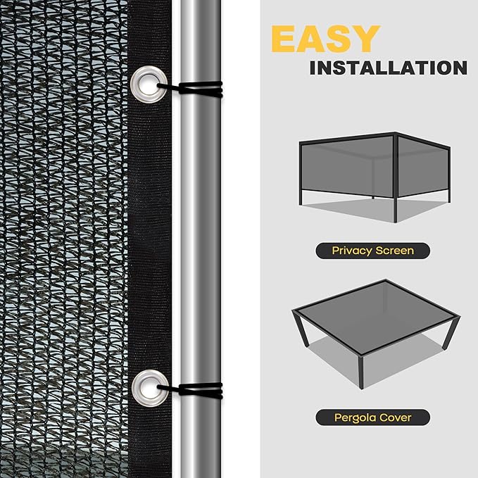 VICLLAX 30% Shade Cloth, 13x14FT Durable Black Mesh Trap with Every 3 FT Grommet, Sun Shade Fabric Netting for for Plants Cover, Greenhouse, Chicken Coop, Barn Kennel, Garden Patio