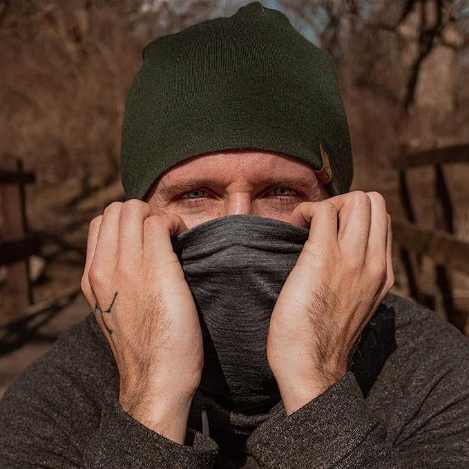 ACUSHLA 100% Merino Wool Neck Gaiter Ski Face Mask Scarf Neck Warmer for Men & Women All Weather