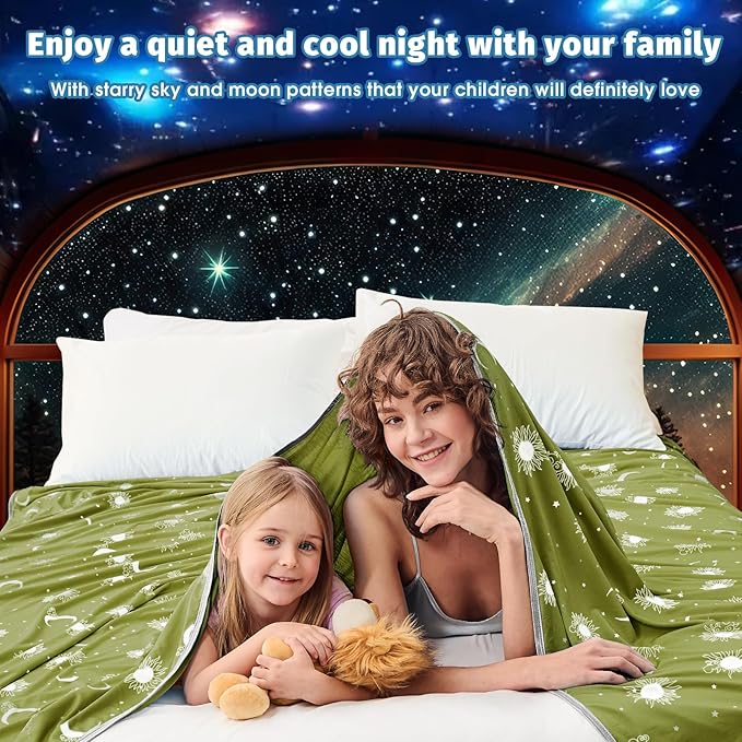 inhand Cooling Blanket King Size (90"x108") - Cooled Blankets for Hot Sleepers Lightweight Breathable Summer Blanket for Sleeping Night Sweats to Keep Cool in The Heat -Wild Fern Green