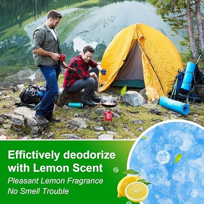 25 Portable Camping Toilet Bags Poo Gel Set, Biodegradable Compostable Thickened for 5 Gallon Bucket Toilet