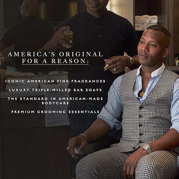 Caswell-Massey 2571 Natural Bar Soap for Men, Moisturizing Body Soap Bar for All Skin Types, Made with Essential Oils & Plant-Based Formula for Soft Skin, Made in USA, 5.8 oz