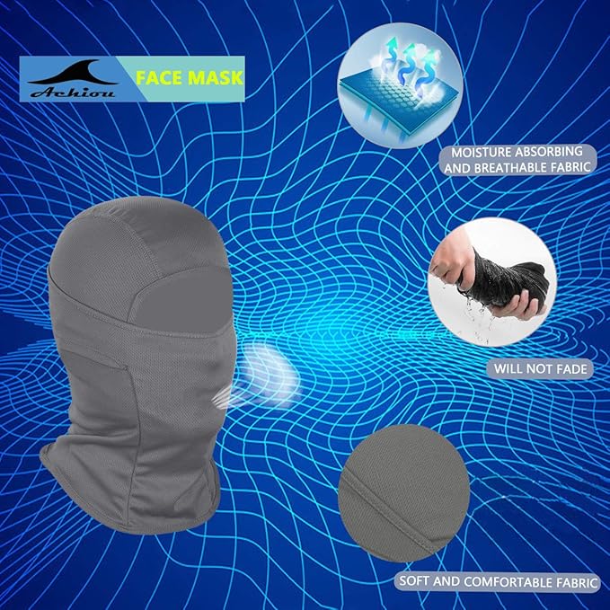 Achiou Ski Mask for Men Women, Balaclava Face Cover, Shiesty Mask UV Protector Lightweight for Motorcycle Snowboard