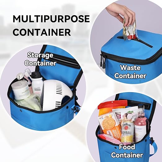 Boat Trash Can, Portable Boat Trash Bag, Reusable Boat Garbage Bag, Easy to Install & Clean, 3.96 Gallons Multi-Purpose Boating Equipment Accessories for Fishing Kayak Pontoon Boat (1PCS Blue)