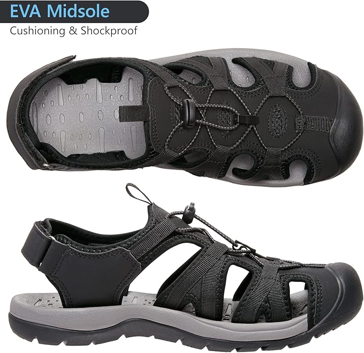 CAMELSPORTS Men's Hiking Sandals Closed Toe Outdoor Beach Sandal Waterproof Sport Fisherman Sandals Water Shoes