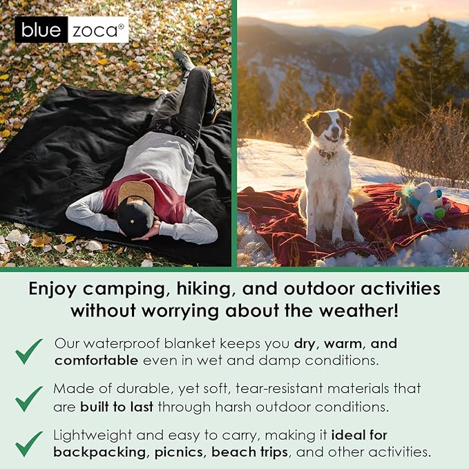 Beach Blanket Waterproof Sandproof Waterproof Blanket for Camping, Hiking, Outdoor Sporting Events, Picnics & More | Machine Washable & Pet Friendly | Travel Size - 65x50in Merlot