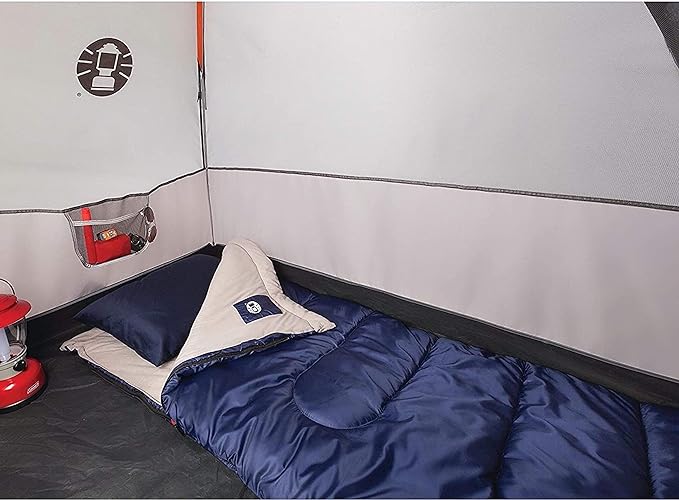 Coleman Brazos 20/30°F Adult Cool-Weather Sleeping Bag with No-Snag Zipper & Stuff Sack, Machine Washable, Great for Camping, Traveling, Guests, & More