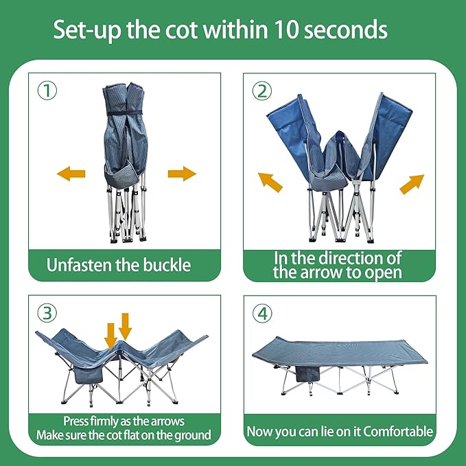 2 Pack XXL Cot 79" L x 32" W x 18" H Camping Cot with Mattress Comfortable Sleeping cots for Adults with Carry Bag Extra Large Cots for Camping Bed Folding Cot Heavy Duty for Home Outdoor Indoor