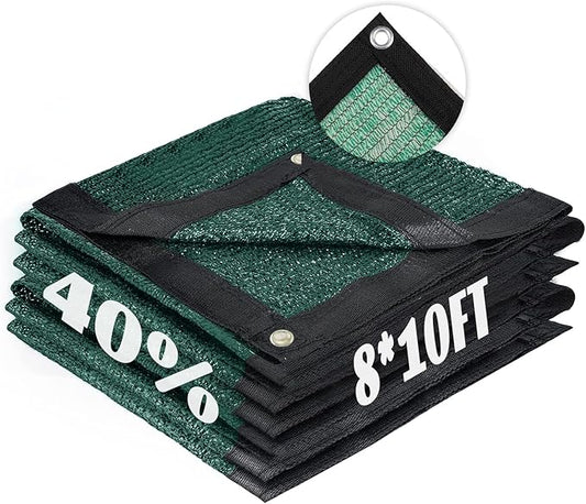 Cool Area 40% Sun Shade Cloth Mesh Tarp with Grommets for Plant Cover 8x10ft Patio Canopy Garden Pergola Blackhouse Car Barn Kennel Green