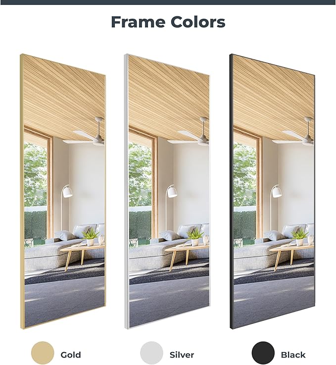 Fab Glass and Mirror Glassless Shatterproof Floor Length Mirror for Home Gym and Dance Studio, Unbreakable and Easy to Install 32" X 48" Chrome