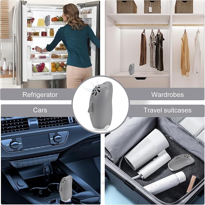 Asltw Dolphin Refrigerator Deodorizer, Refrigerator Odor Eliminator, Fridge Air Freshener, Multi-purpose Odor Eliminator for Home, Cute Gifts, Kitchen Gadgets Cute Kitchen Accessories (Grey)