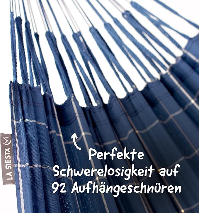 LA Siesta Brisa Classic Hammock, Handmade, Weather-Resistant, Tear-Resistant Hammock for Indoor & Outdoor Relaxation, Size-King - Marine