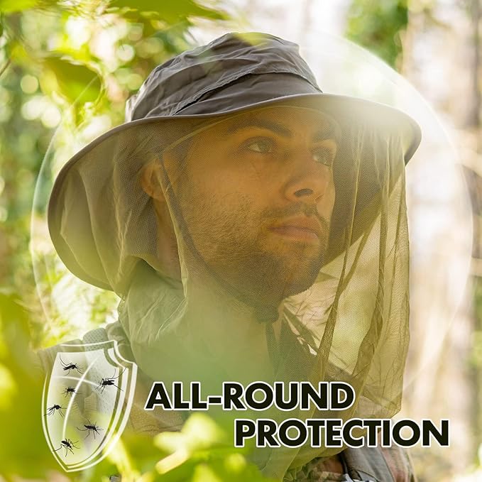 Comhats Net Nylon Mesh Veil Bucket Hats for Men Sun UV Protection Fishing/Gardening/Boating Outdoor