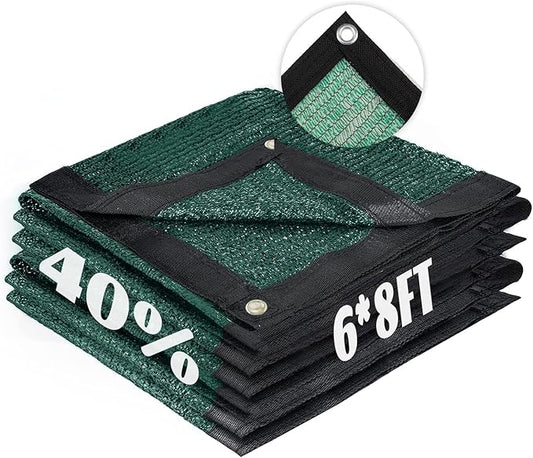 Cool Area 40% Sun Shade Cloth Mesh Tarp with Grommets for Plant Cover 6x8ft Patio Canopy Garden Pergola Blackhouse Car Barn Kennel Green