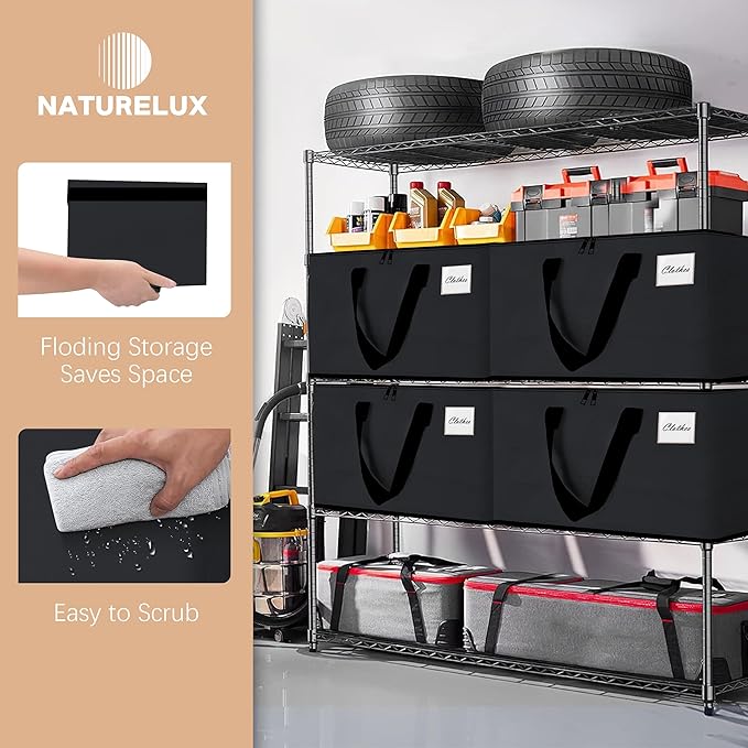 Heavy Duty Moving Bags - Extra Large Packing Bags and Storage Totes, Collapsible and Foldable Option for Moving and Storage, Clear, 125 L - 18 Pack