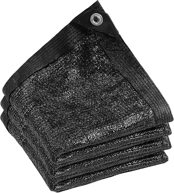 90% Black Shade Cloth, 10 x 10 FT Sun Shade Net with Grommets, Garden Sunblock Shade Cloth Shading for Greenhouse, Plant, Pergola, and Backyard Patio
