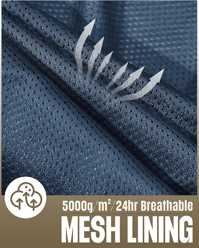 33,000ft Men's Packable Rain Jacket Waterproof Lightweight Raincoat Rain Shell with Hood for Outdoor Hiking Golf Travel