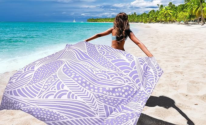 Beach Blanket Waterproof Sandproof Extra Large Beach Mat 79" X 83"/120"x108"for 1-8 Adults Quick Drying Durable Outdoor Picnic Mat for Beach Travel Camping Hiking